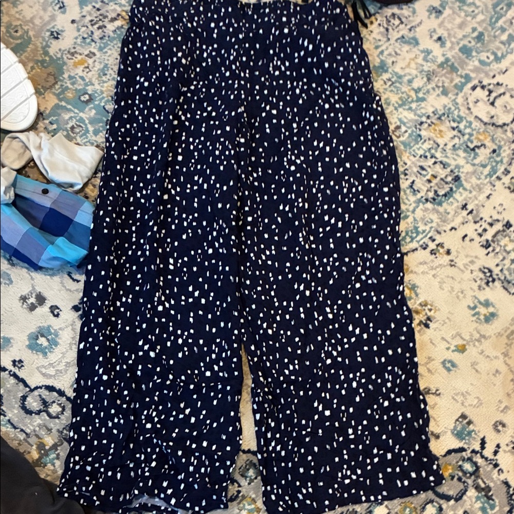 Apt. 9 Navy and White Wide Leg Pants